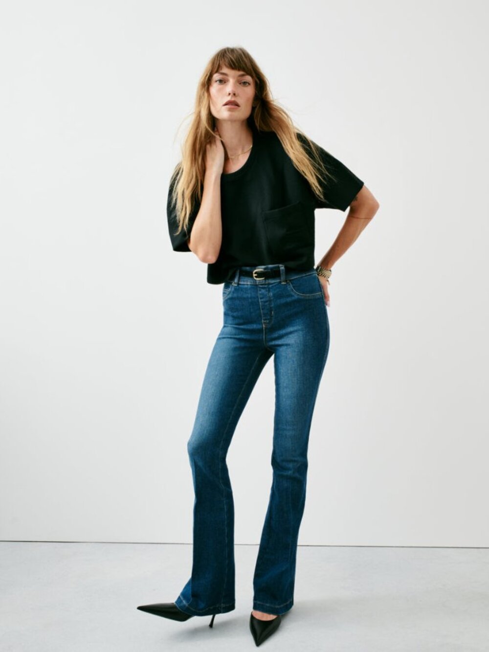 SPANXshape™ EveryWear Flare Jeans, Authentic Blue - Authentic Blue / Petite / L
